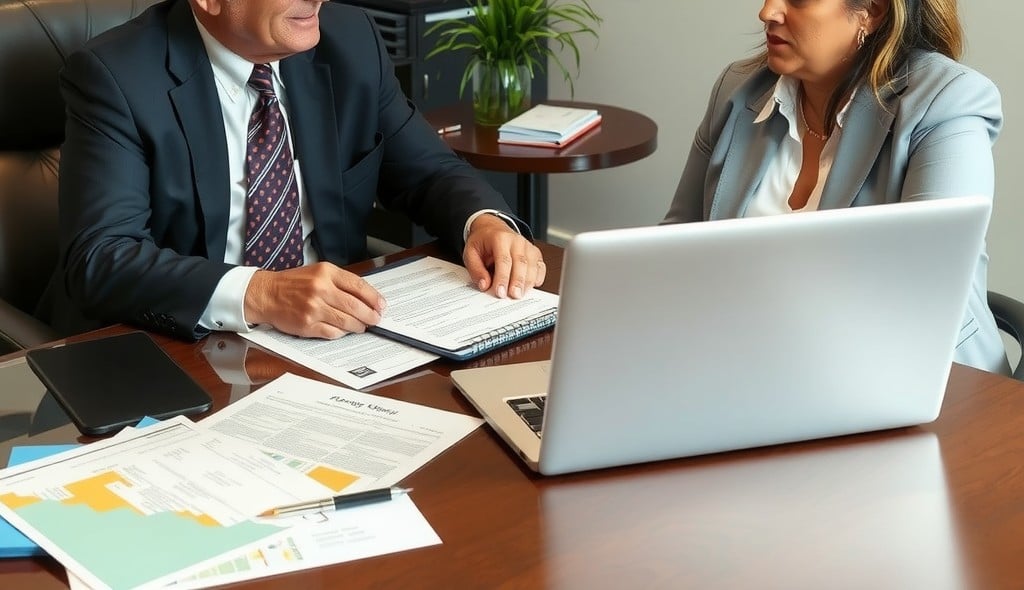 a personal injury attorney consulting with a client