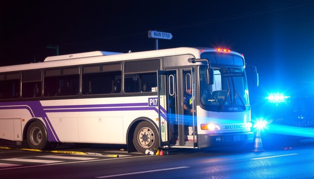 the scene of a bus accident