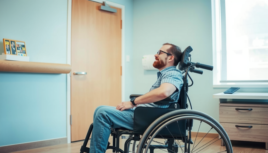 Paraplegic man in a wheelchair